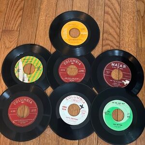 Lot of 7-‎ Country Folk 7” Records Baez Denver Autry Dean Tex Ritter Rose Maddox